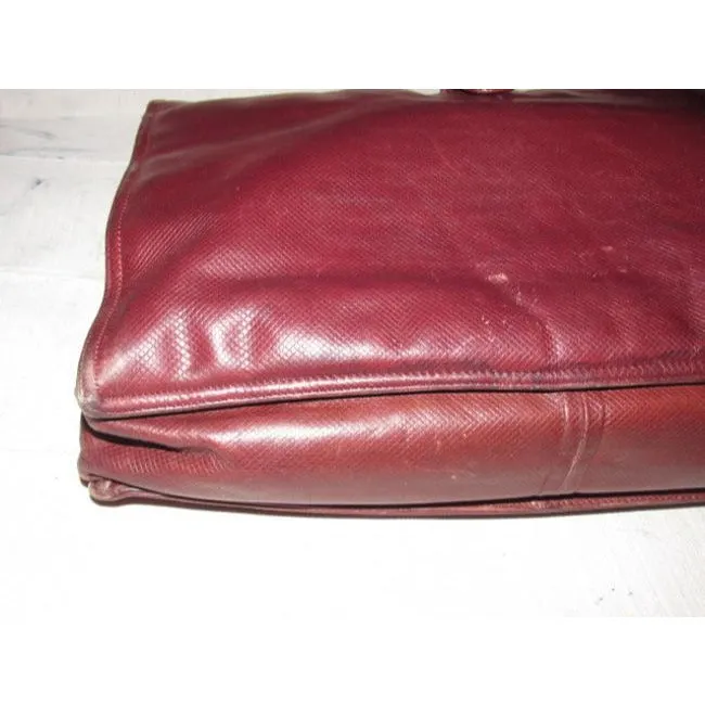 Bottega Veneta Newer Pursesdesigner Purses Textured Burgundy Leather Satchel