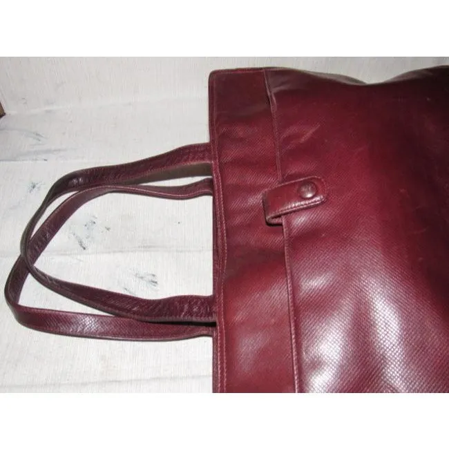 Bottega Veneta Newer Pursesdesigner Purses Textured Burgundy Leather Satchel