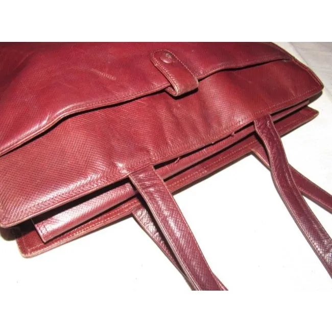 Bottega Veneta Newer Pursesdesigner Purses Textured Burgundy Leather Satchel