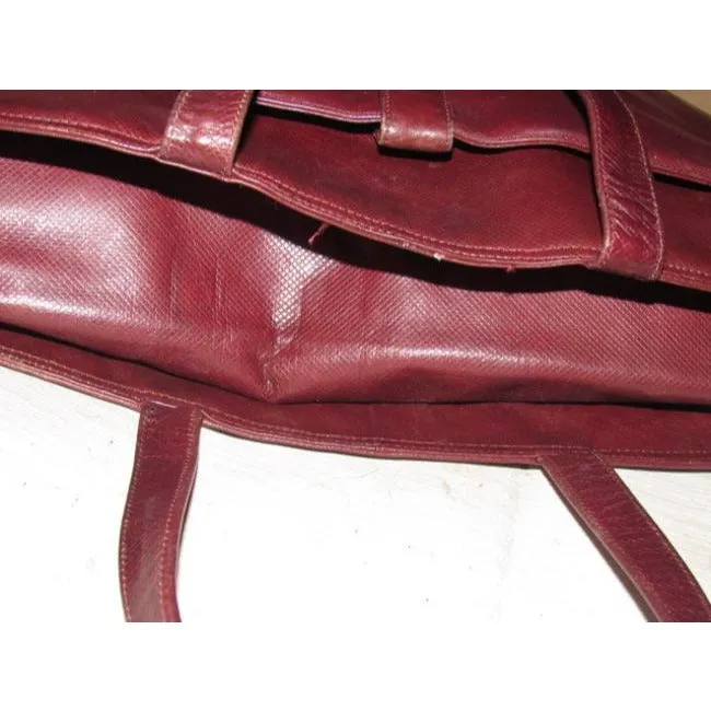 Bottega Veneta Newer Pursesdesigner Purses Textured Burgundy Leather Satchel