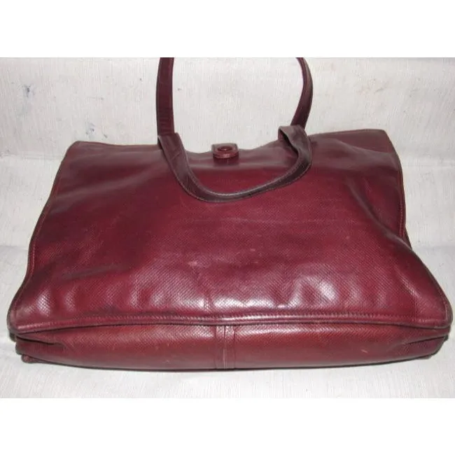 Bottega Veneta Newer Pursesdesigner Purses Textured Burgundy Leather Satchel