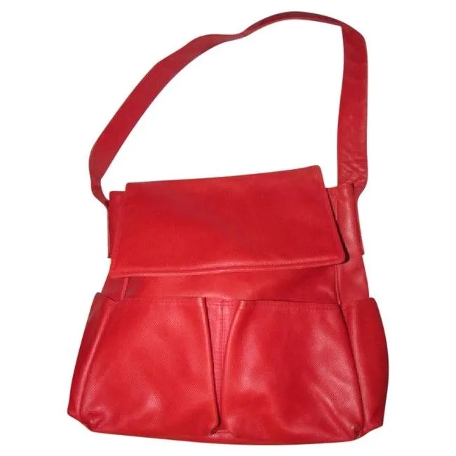 Bottega Veneta Newer Pursesdesigner Purses Textured True Red Leather Satchel
