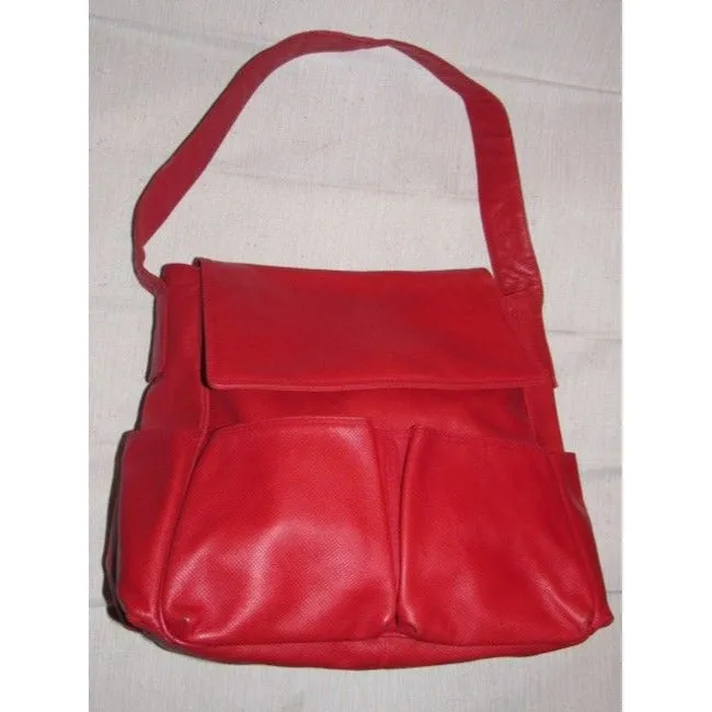 Bottega Veneta Newer Pursesdesigner Purses Textured True Red Leather Satchel