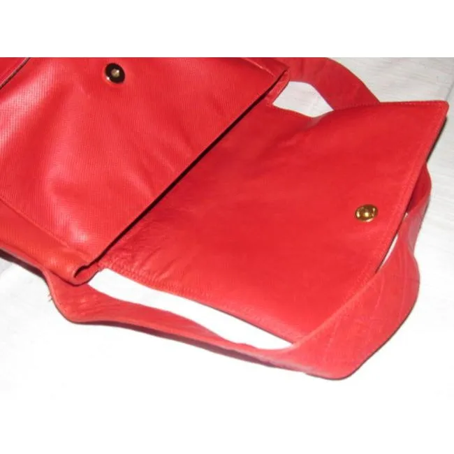 Bottega Veneta Newer Pursesdesigner Purses Textured True Red Leather Satchel