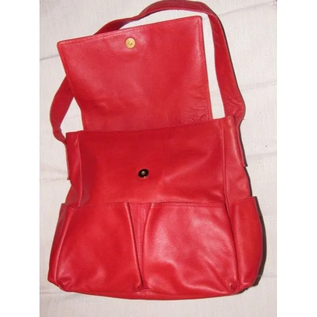 Bottega Veneta Newer Pursesdesigner Purses Textured True Red Leather Satchel
