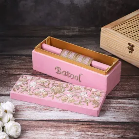 Bridal Pink Customised Embroidery Name Bangle Box