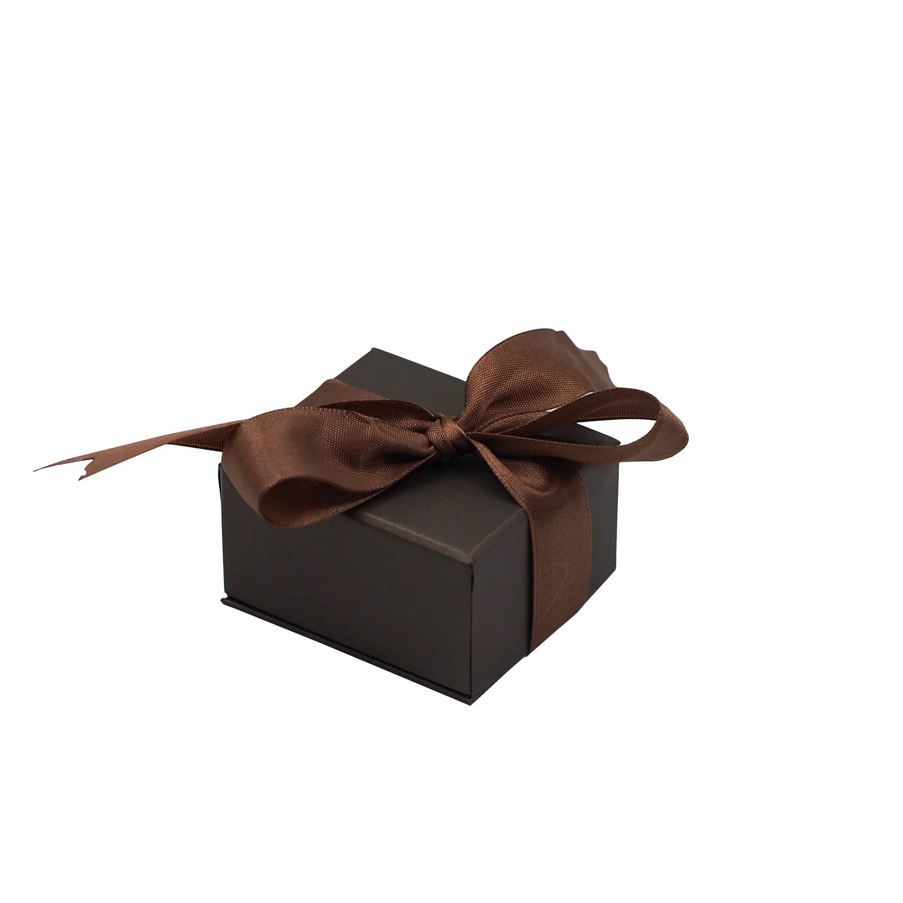 Brown Elegant Ribbon Box with Cream Insert
