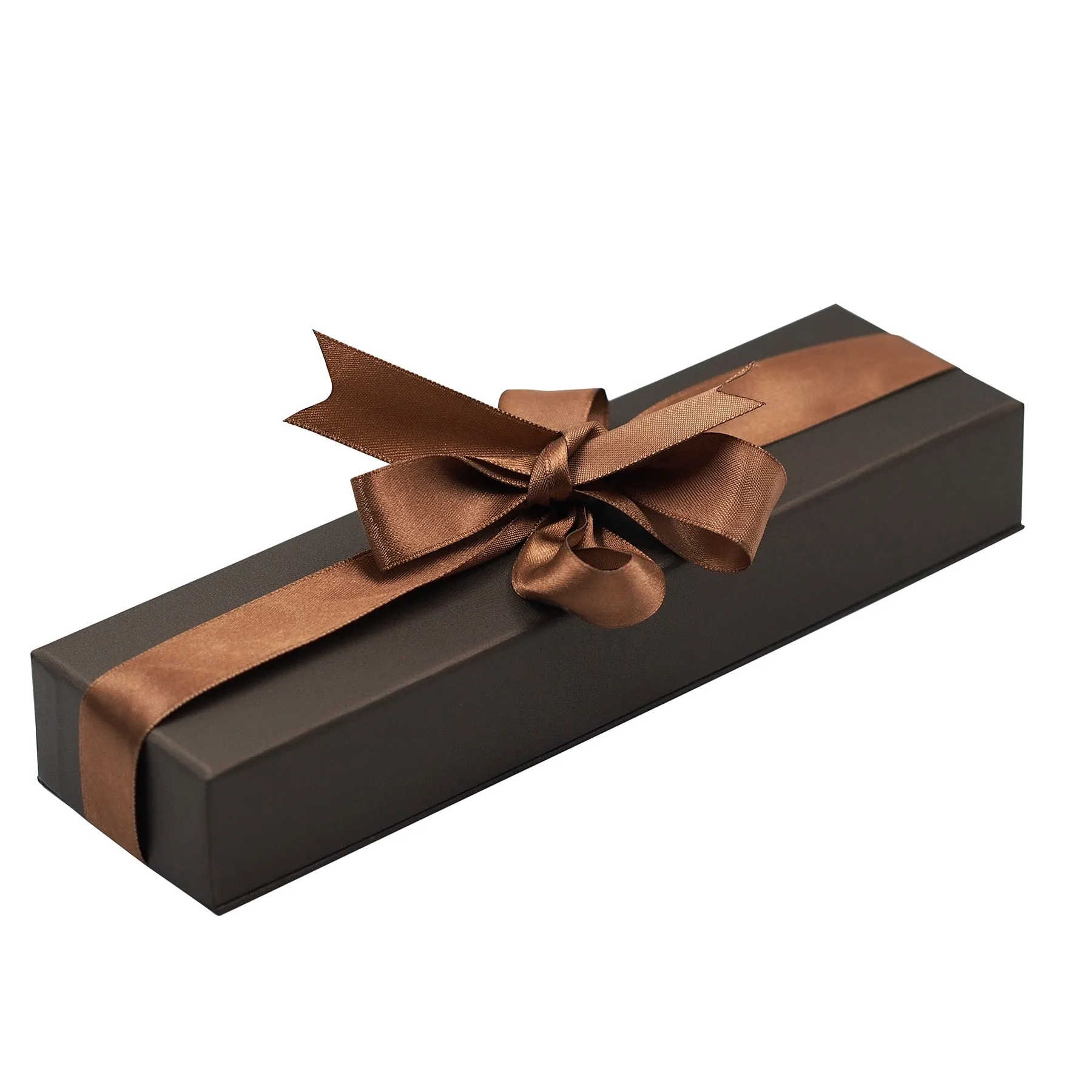 Brown Elegant Ribbon Box with Cream Insert