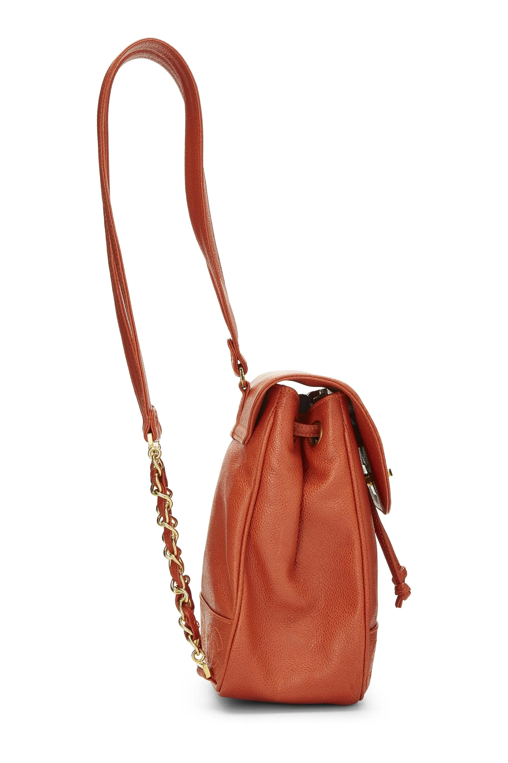 Chanel,  Orange Caviar 3 'CC' Backpack Small, Orange
