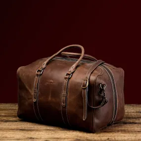 Chitral Brown Leather Overnight Bag