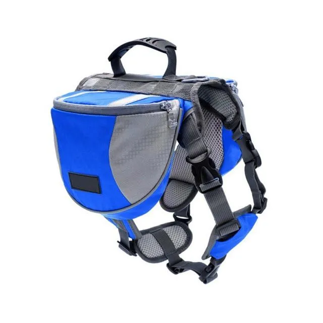 Dog Saddle Bag - Outdoor Hiking Backpack - Reflective, Adjustable