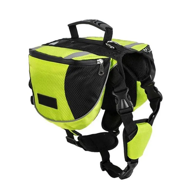 Dog Saddle Bag - Outdoor Hiking Backpack - Reflective, Adjustable