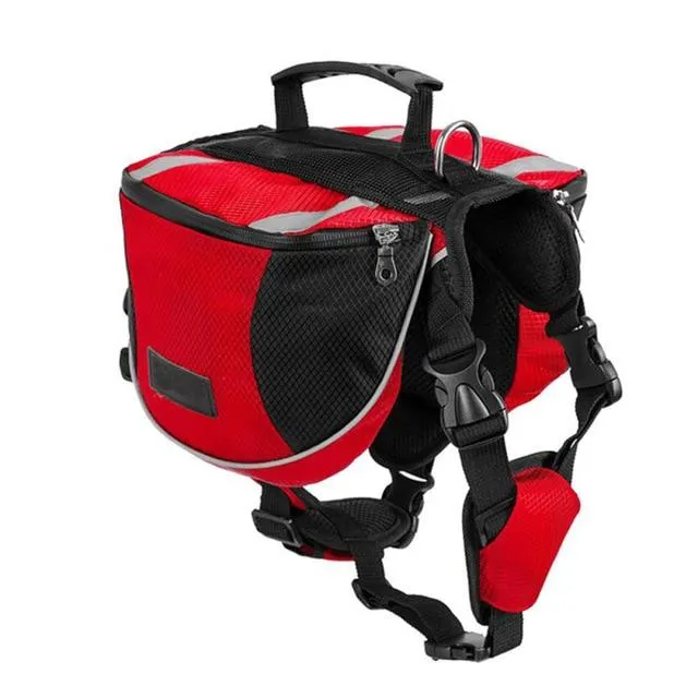 Dog Saddle Bag - Outdoor Hiking Backpack - Reflective, Adjustable