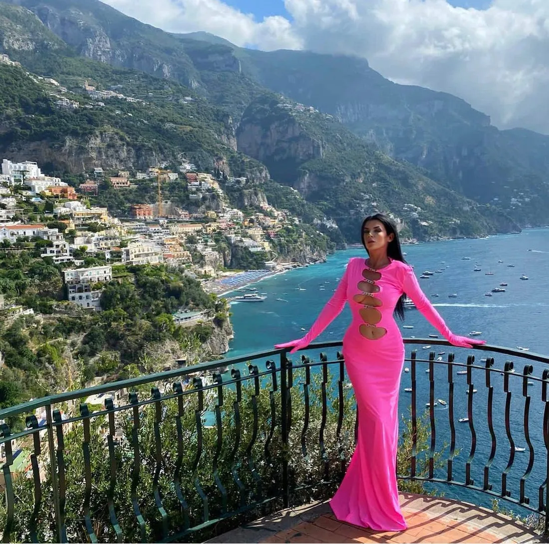Felicity Neon Pink Evening Dress