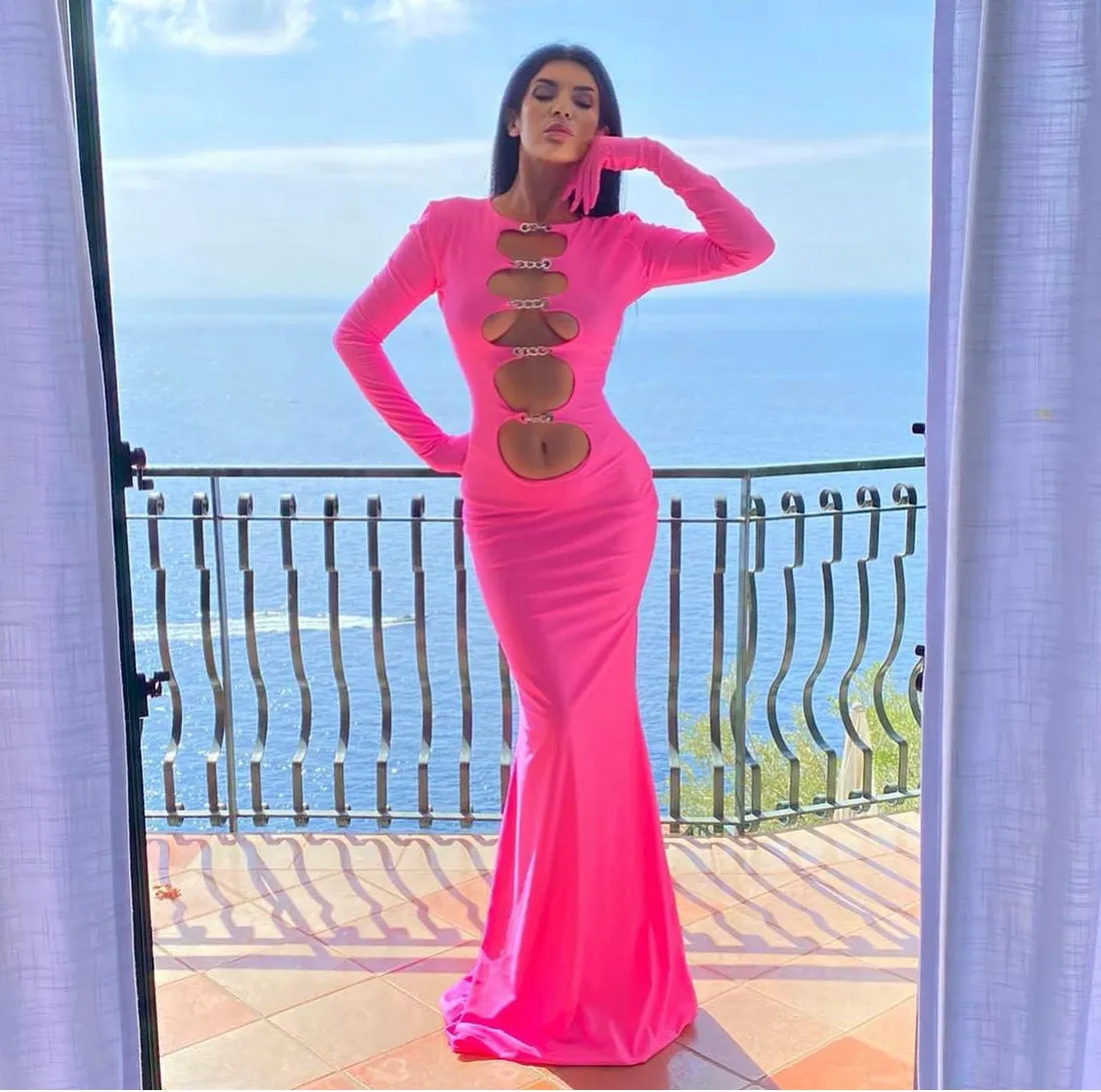 Felicity Neon Pink Evening Dress