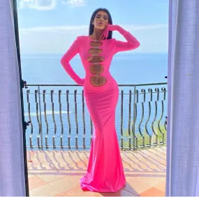 Felicity Neon Pink Evening Dress