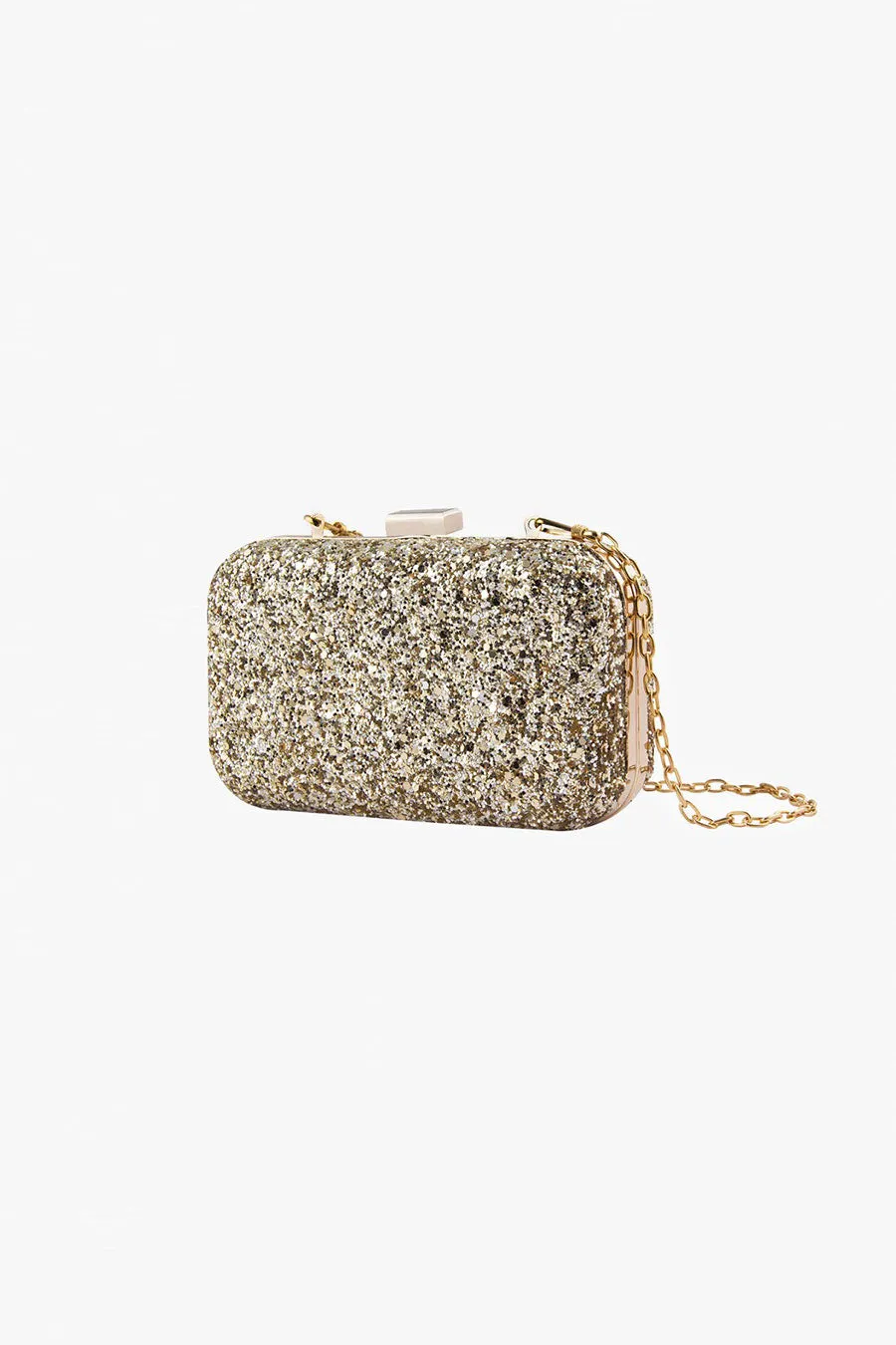 Gold Shimmer Box Clutch