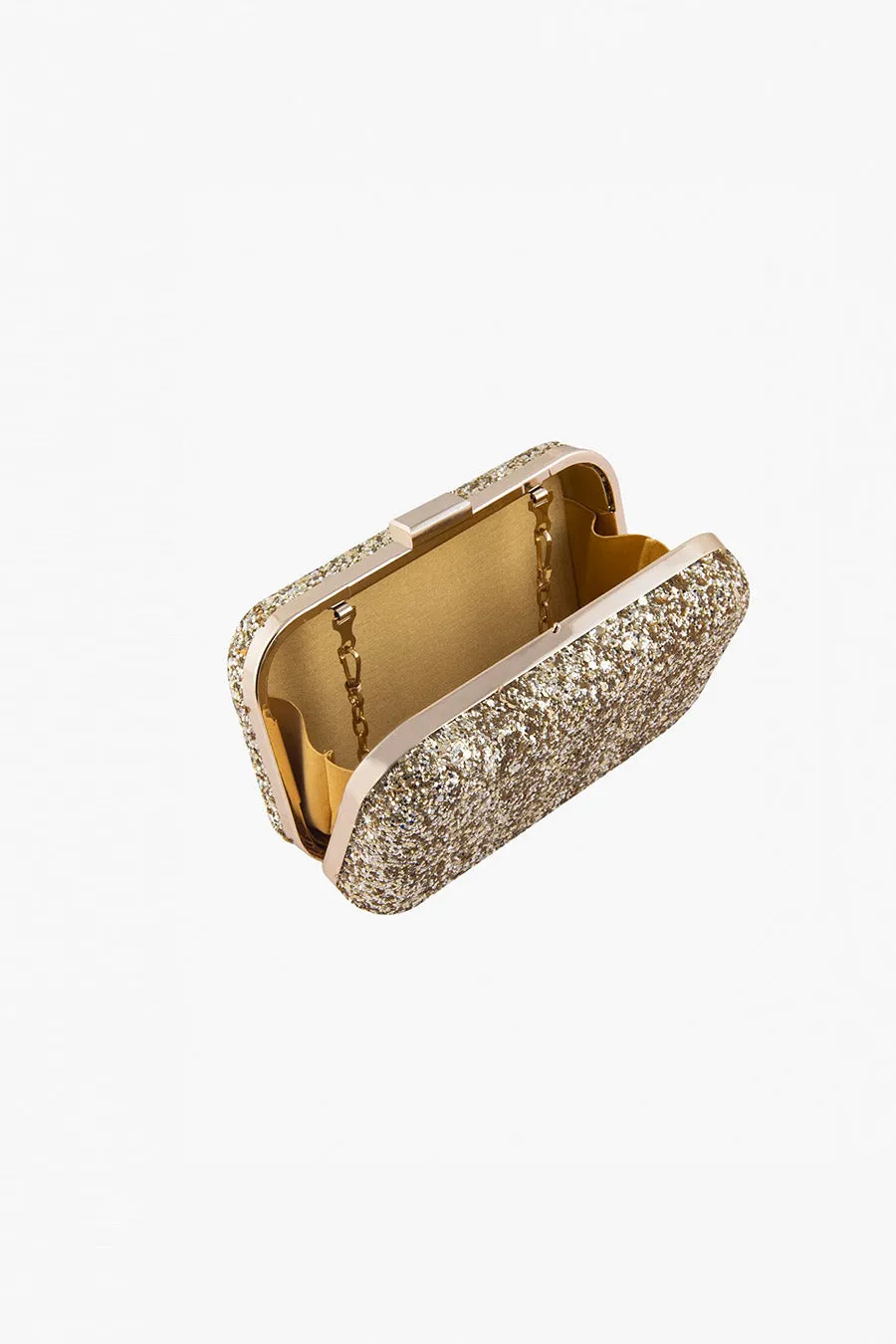 Gold Shimmer Box Clutch