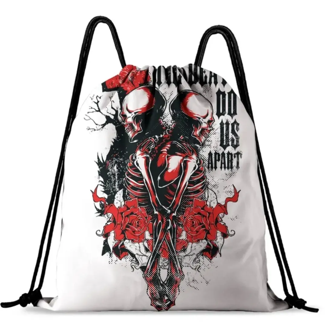 Gothic Love Theme Drawstring Backpack