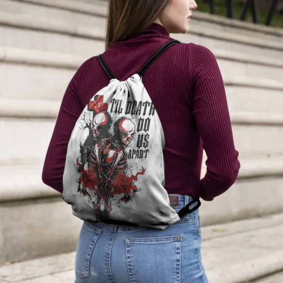 Gothic Love Theme Drawstring Backpack