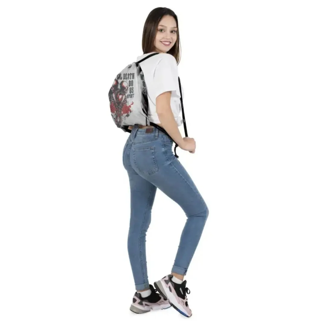 Gothic Love Theme Drawstring Backpack