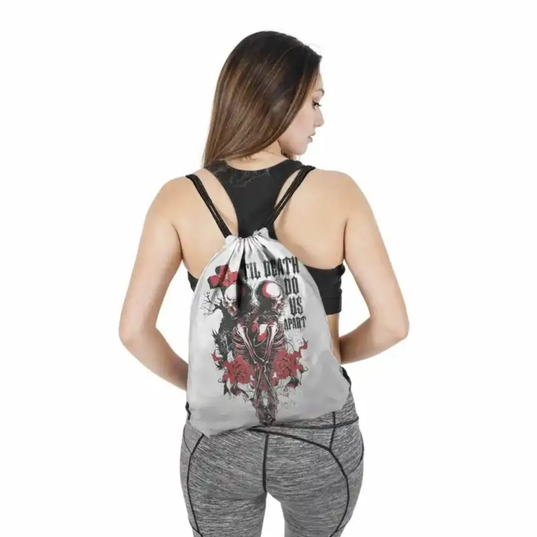 Gothic Love Theme Drawstring Backpack