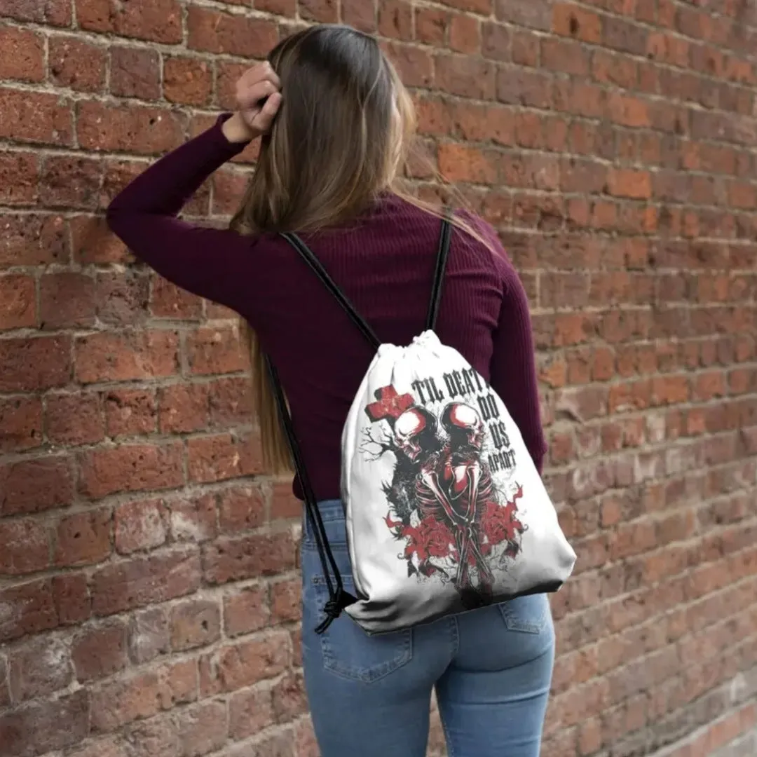 Gothic Love Theme Drawstring Backpack