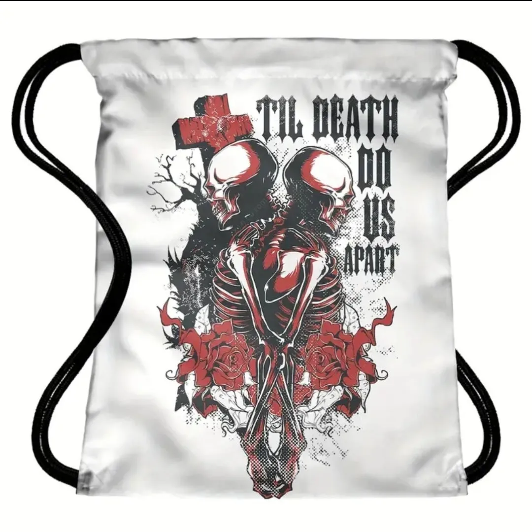 Gothic Love Theme Drawstring Backpack