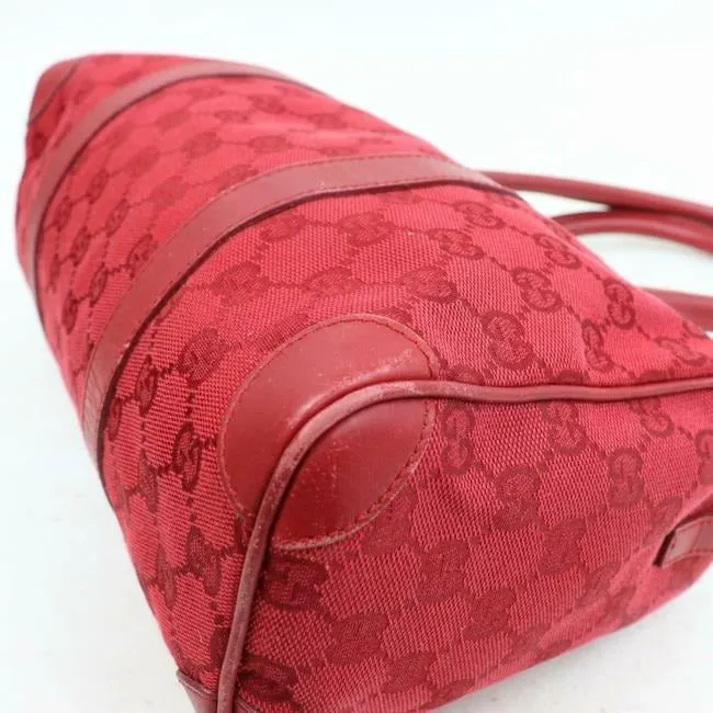 Gucci Boston Red Guccissima Printchrome Leather Satchel