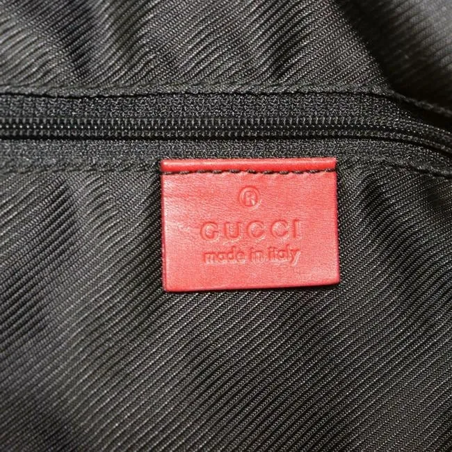 Gucci Boston Red Guccissima Printchrome Leather Satchel