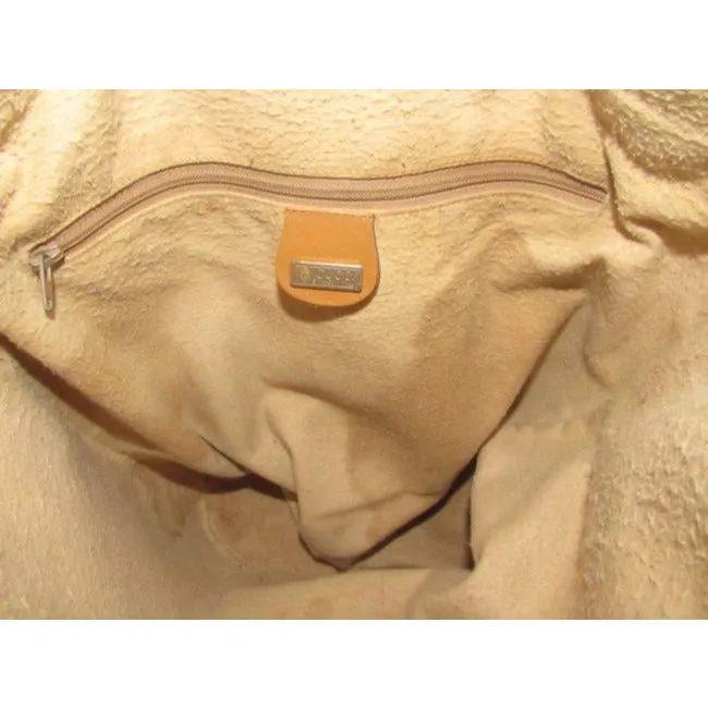 Gucci Vintage Pursesdesigner Purses Camel Small G Logo Print On Ivory Coated Canvas And Camel Leathe
