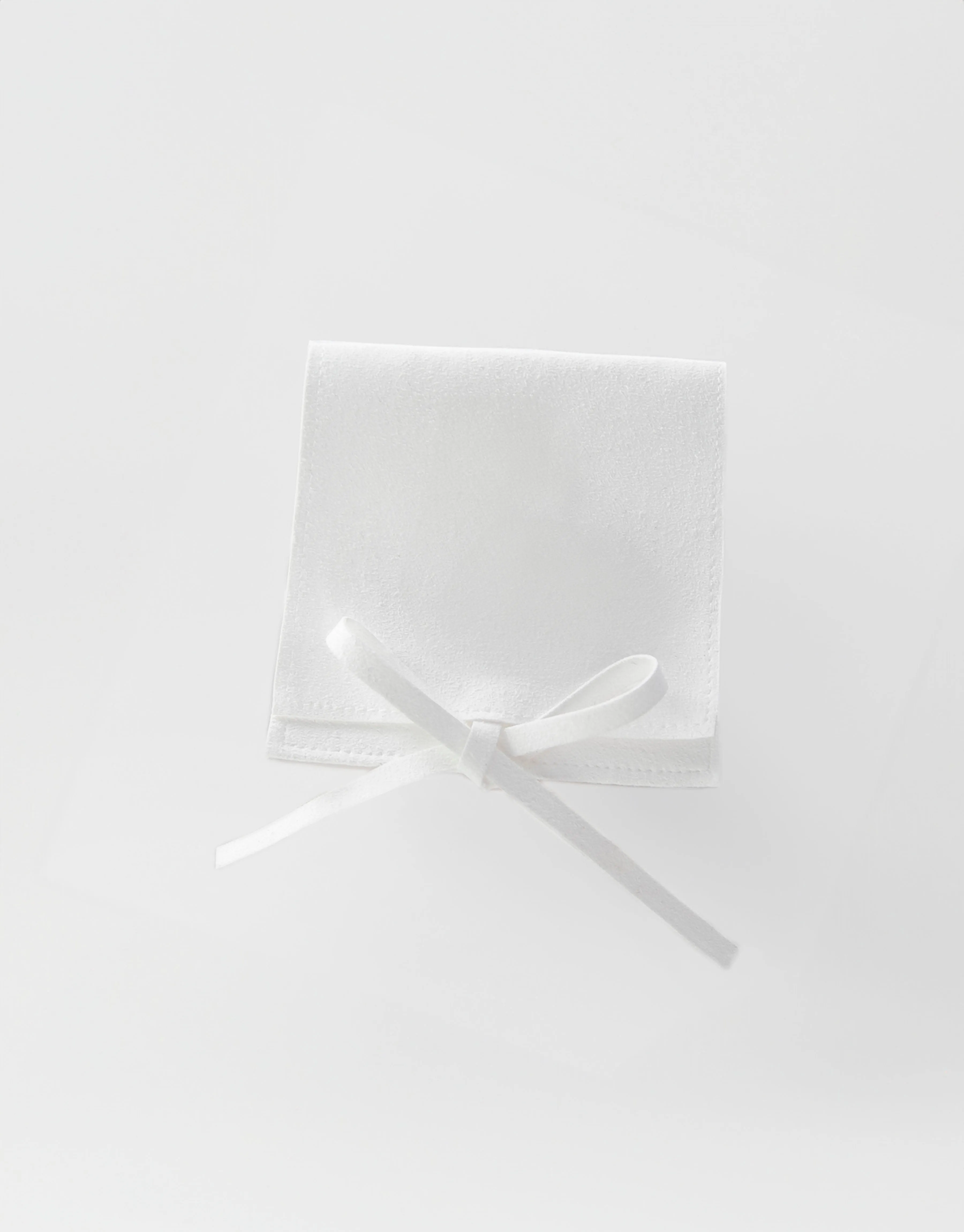 Handmade Sueded White Pouch