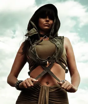 Jungle Tribe x Dust   Beau Collab Army Green Kombat Hood