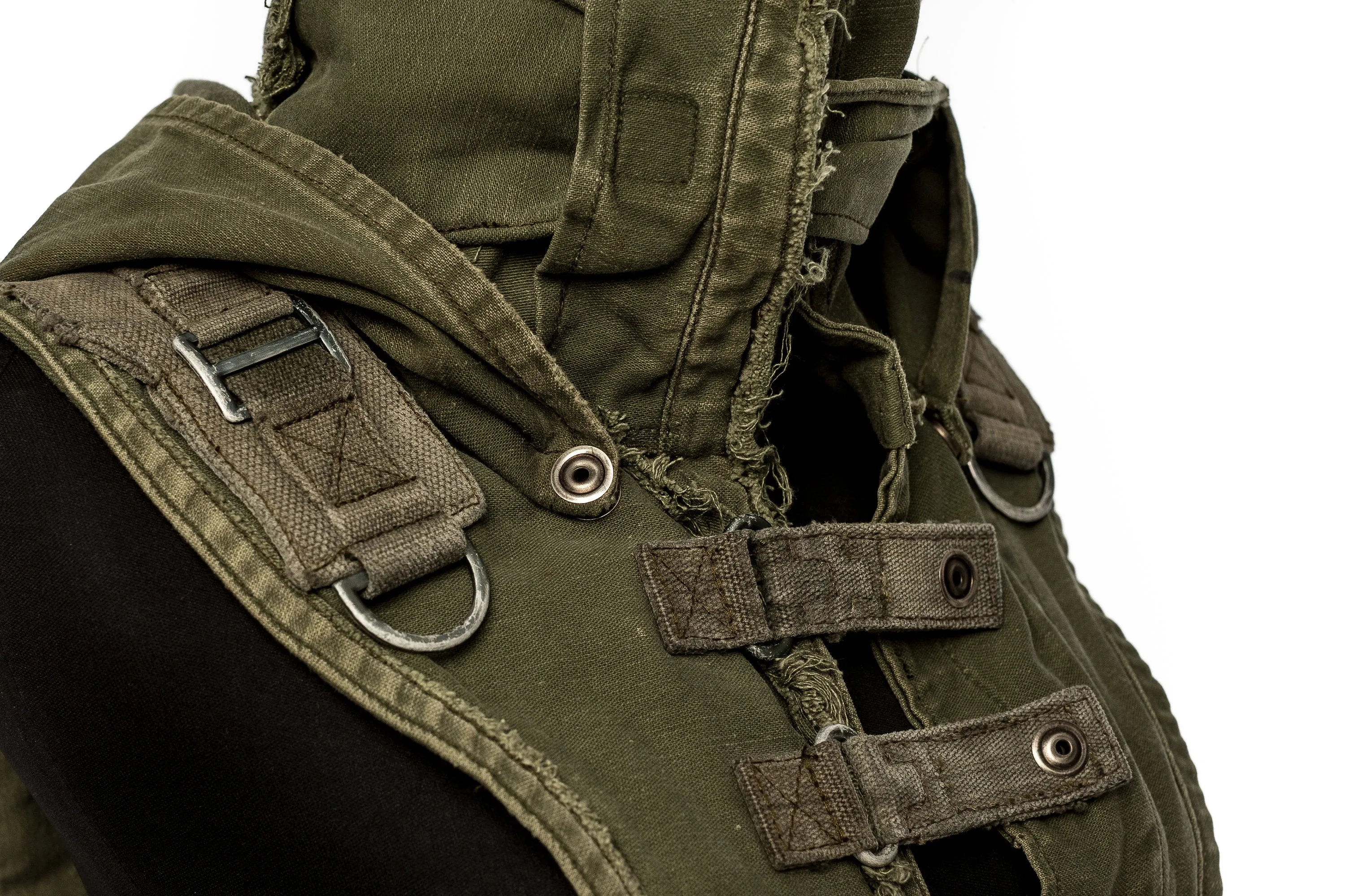 Jungle Tribe x Dust   Beau Collab Army Green Kombat Hood
