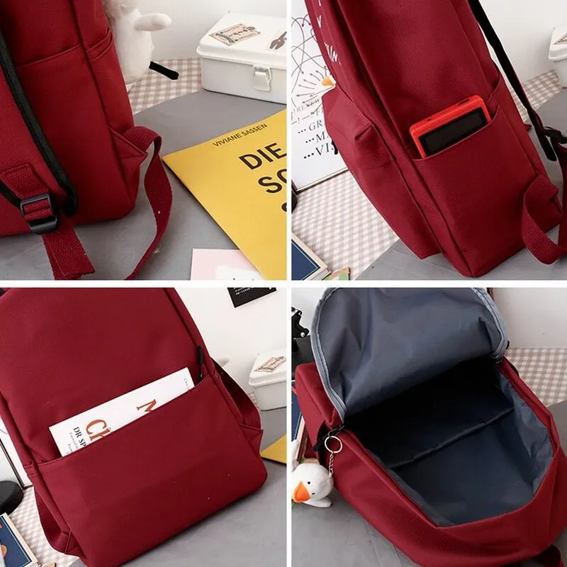 Kawaii Cartoon Nylon Large Backpack Set
