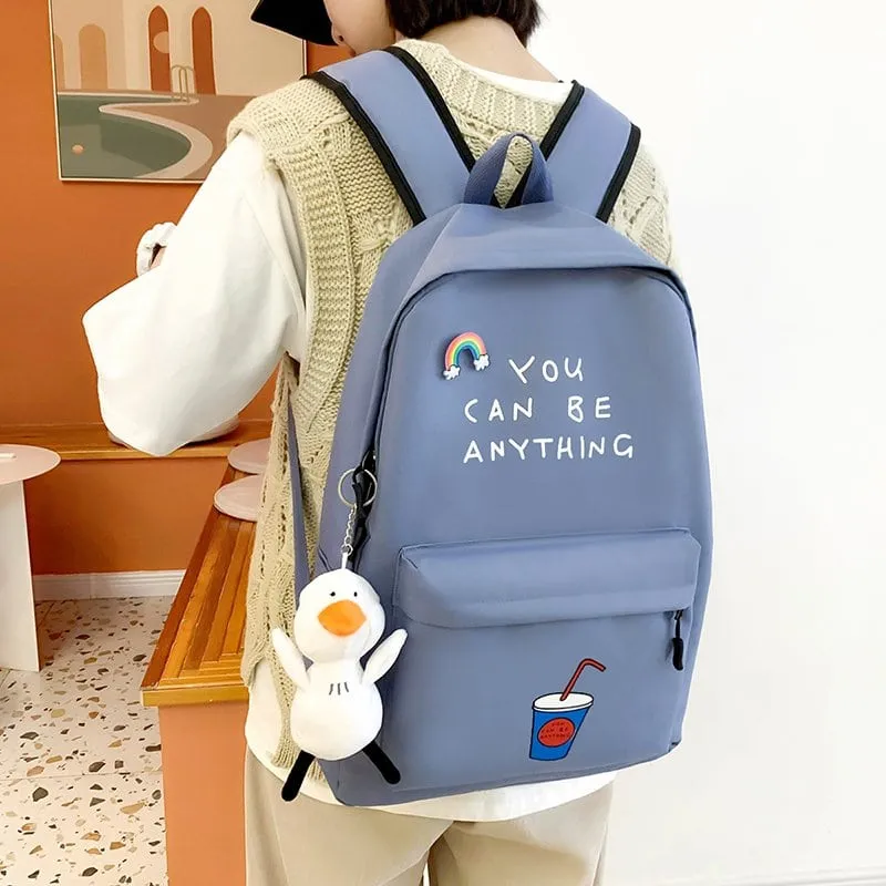 Kawaii Cartoon Nylon Large Backpack Set