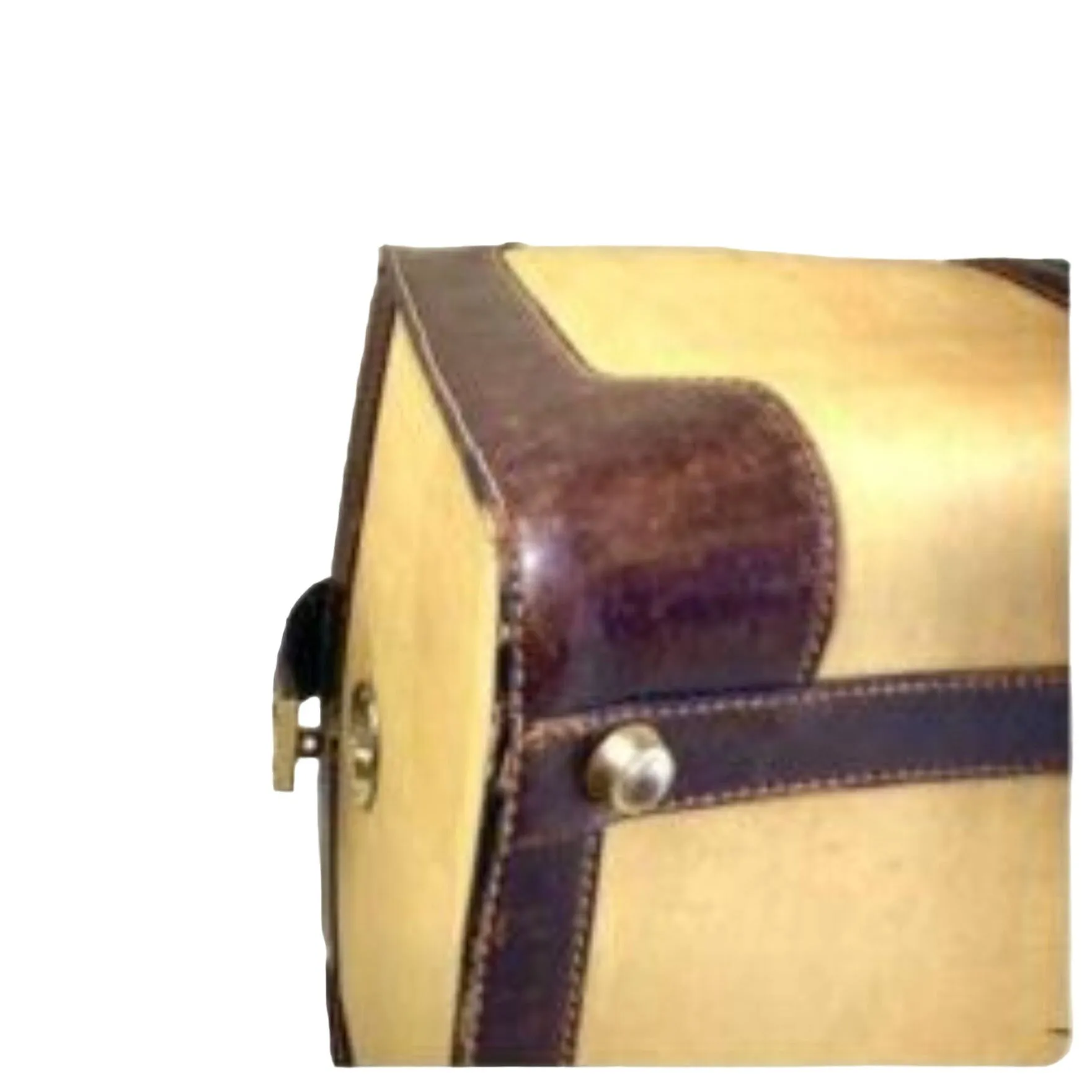 RARE, early Gucci, tan/light yellow coated canvas & brown leather, XXL doctor's satchel/Boston bag/overnight/weekend bag, with a lock & key