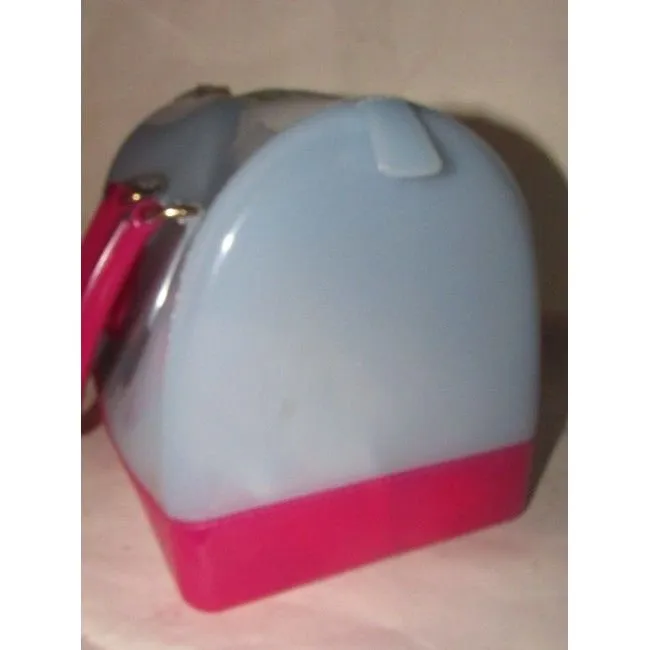SALE! Furla 'Candy' Blue & Hot Pink Jelly Plastic XL Satchel