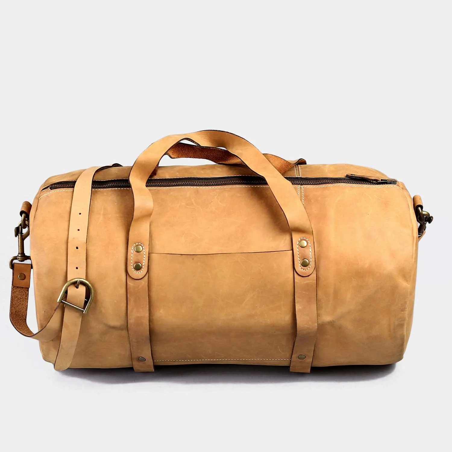 Shangrila Tan Leather Gym Bag