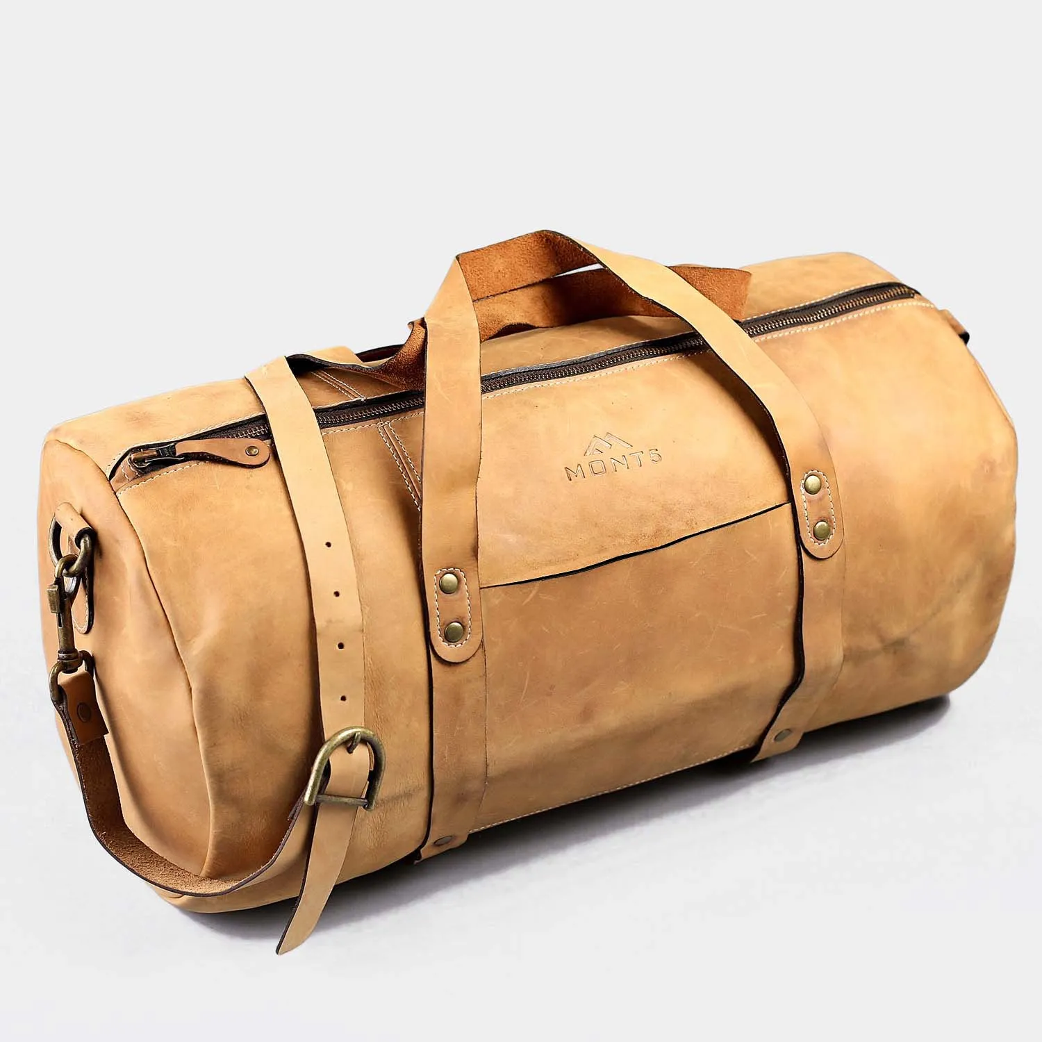 Shangrila Tan Leather Gym Bag
