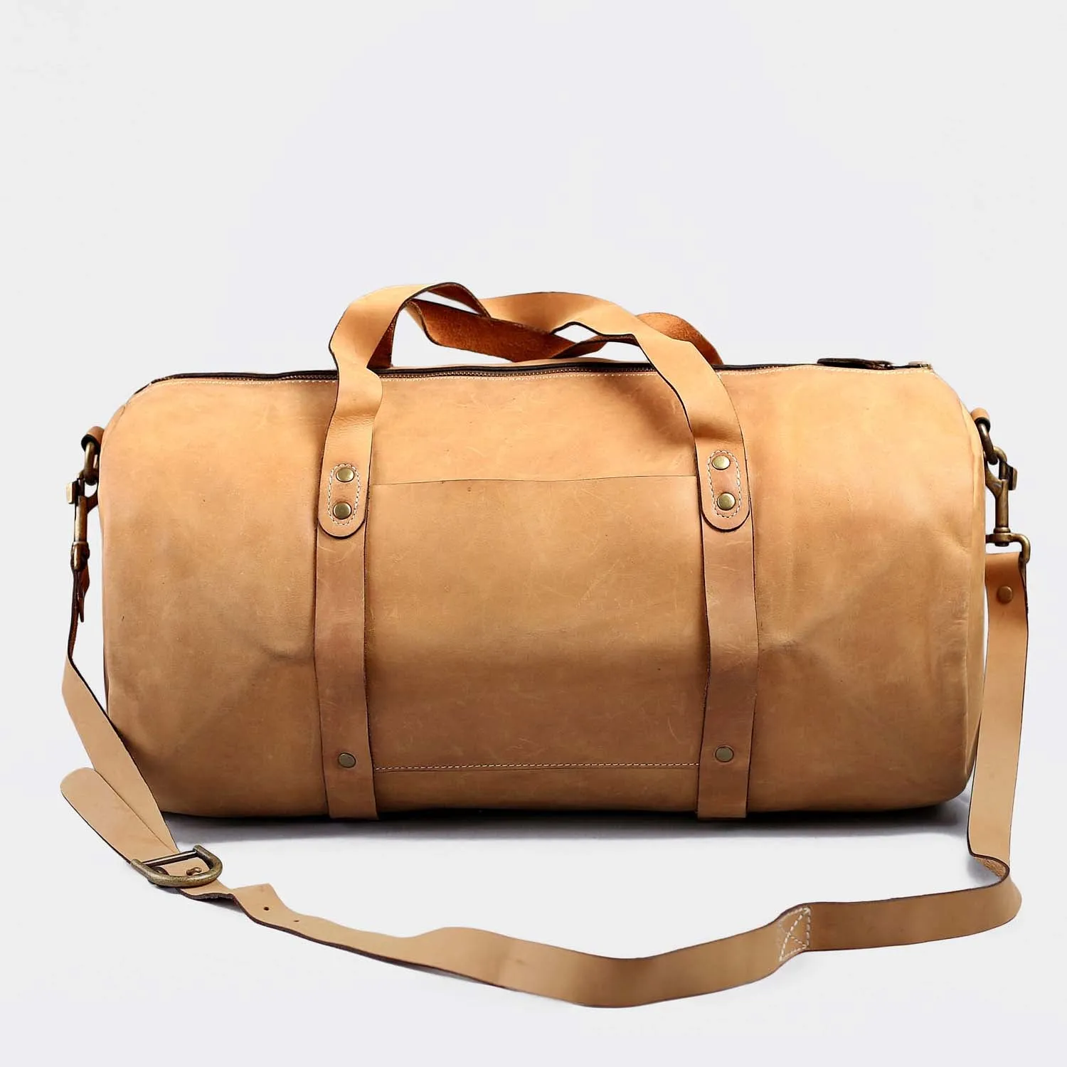 Shangrila Tan Leather Gym Bag