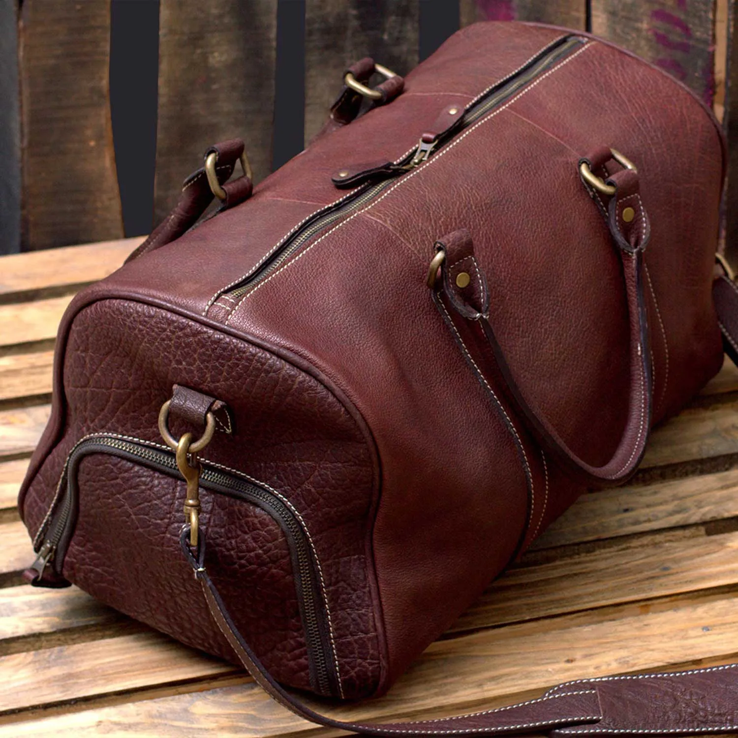 Shigar Men's Leather Travel Bag