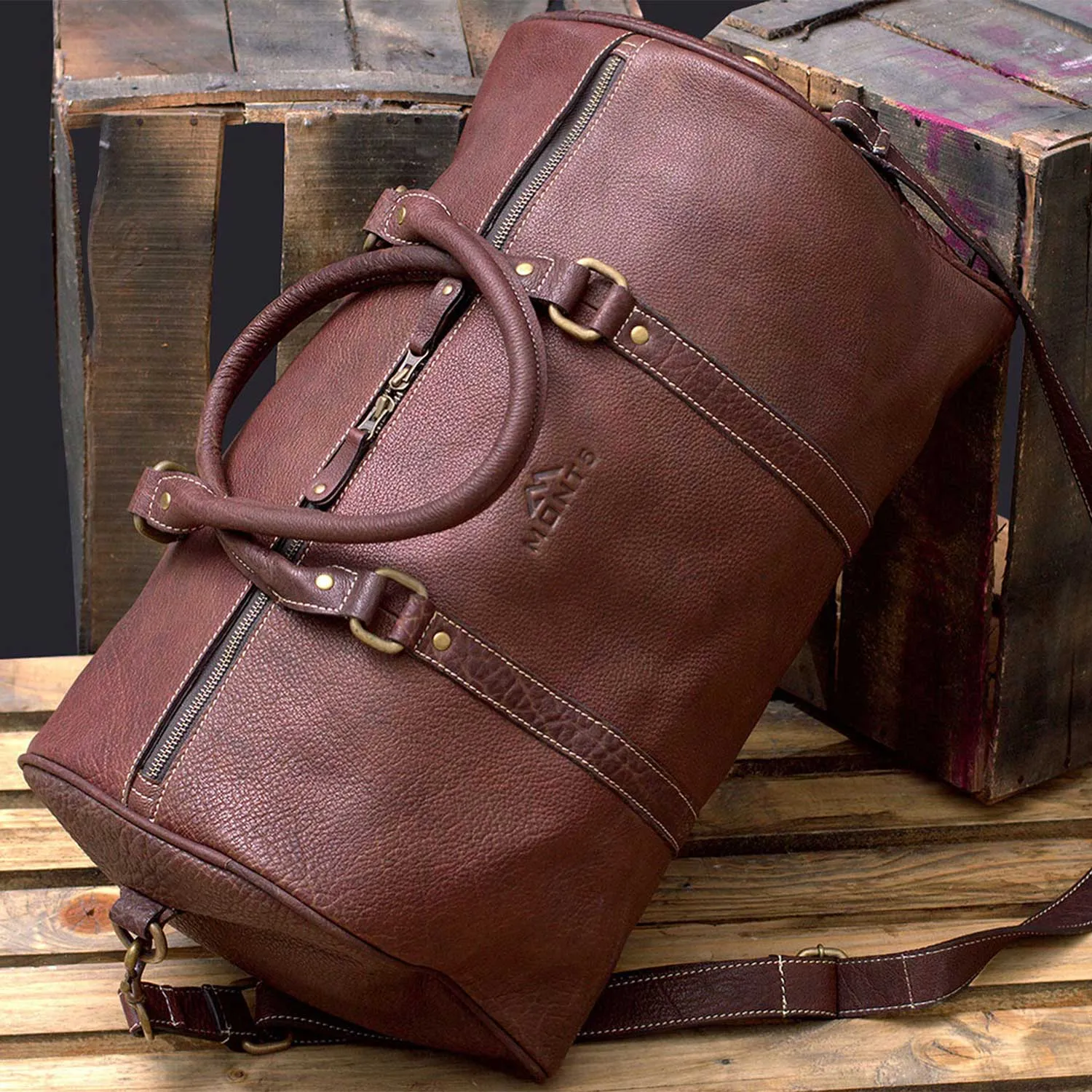 Shigar Men's Leather Travel Bag
