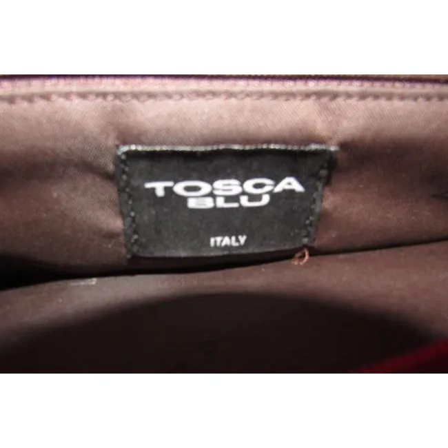 Tosca Blu Satcheldesigner Purses Red Leather With Bold Chrome Accents Satchel
